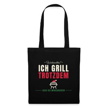 Weihnachten? Ich grill trotzdem - Stoffbeutel - Schwarz - Vorne