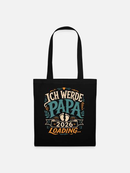 Ich werde Papa Werdender Vater - Stoffbeutel - Schwarz