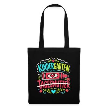 Hallo Kindergarten Tagesmutter - Stoffbeutel - Schwarz - Vorne