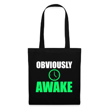 Offensichtlich Awake Clock Tee - Stoffbeutel - Schwarz - Vorne