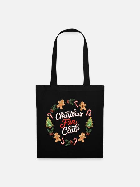 Weihnachts-Fanclub-Kranz - Stoffbeutel - Schwarz