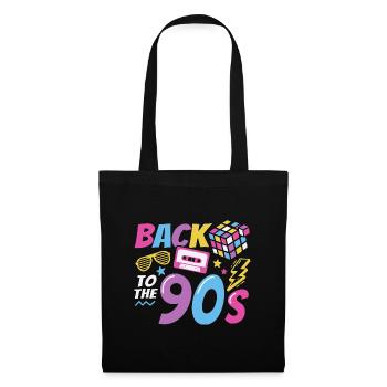 90er Jahre Party Kostüm Retro 90s Mottoparty - Stoffbeutel - Schwarz - Vorne