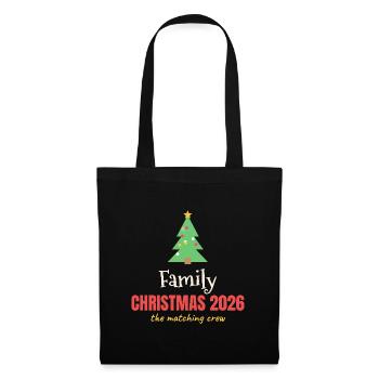 Familienweihnachten 2026 - Stoffbeutel - Schwarz - Vorne