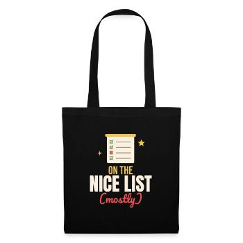 Auf der Nice-Liste (meistens) - Stoffbeutel - Schwarz - Vorne