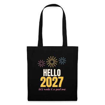 Hallo 2027 - Stoffbeutel - Schwarz - Vorne