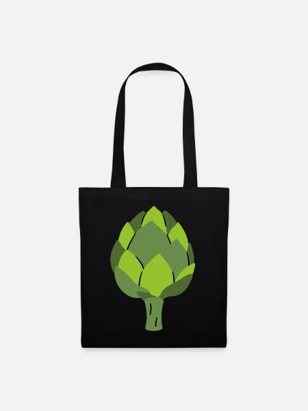 Artischocke Gemüsemotiv Illustration Geschenkidee - Stoffbeutel - Schwarz