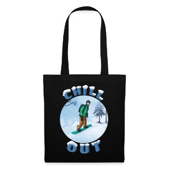 Snowboarder Chill Circle - Stoffbeutel - Schwarz - Vorne