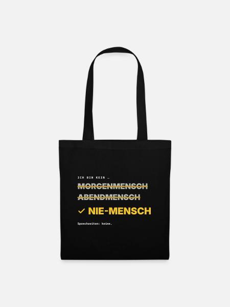 nie-mensch - Stoffbeutel - Schwarz