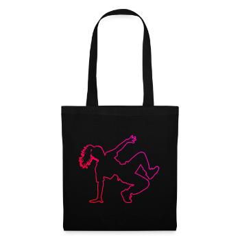 Geschenkidee für die Breakdancerin mit Break Dance - Stoffbeutel - Schwarz - Vorne