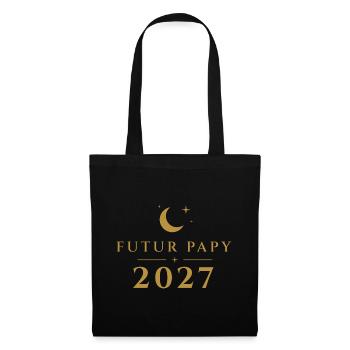 Zukünftiger Opa 2027 – Ankündigung der Golden Moon-Schwangerschaft - Stoffbeutel - Schwarz - Vorne
