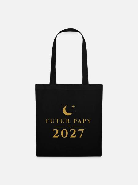 Zukünftiger Opa 2027 – Ankündigung der Golden Moon-Schwangerschaft - Stoffbeutel - Schwarz