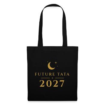Zukünftige Tante 2027 – Ankündigung der goldenen Mond-Schwangerschaft - Stoffbeutel - Schwarz - Vorne