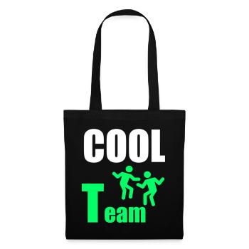 Cooles Team: Neon Green Duo - Stoffbeutel - Schwarz - Vorne