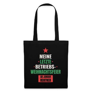 Letzte Weihnachtsfeier - Stoffbeutel - Schwarz - Vorne