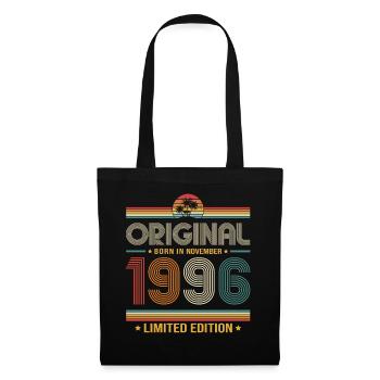 30. Geburtstag Geschenk November Jahrgang 1996 - Stoffbeutel - Schwarz - Vorne