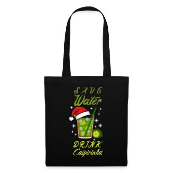 Save Water Drink Caipirinha Weihnachten Cocktail - Stoffbeutel - Schwarz - Vorne