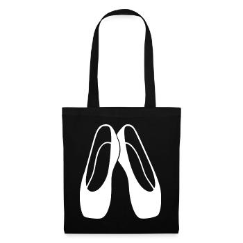 Ballettschuhe Ballett Geschenk Ballerina - Stoffbeutel - Schwarz - Vorne