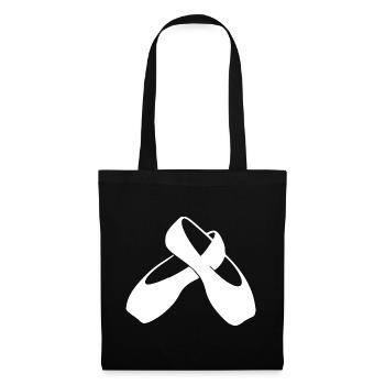 Ballettschuhe Ballett Geschenk Ballerina - Stoffbeutel - Schwarz - Vorne