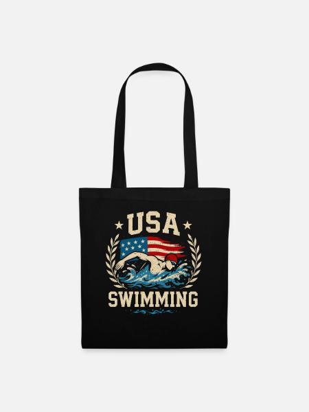 USA Swimming - Stoffbeutel - Schwarz