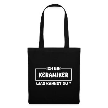 Geschenk für Keramiker - Stoffbeutel - Schwarz - Vorne