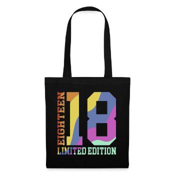 18. Geburtstag Geschenk Regenbogen - Stoffbeutel - Schwarz - Vorne