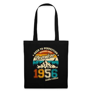 November 1956 | Aged to perfection | Geburtstag - Stoffbeutel - Schwarz - Vorne