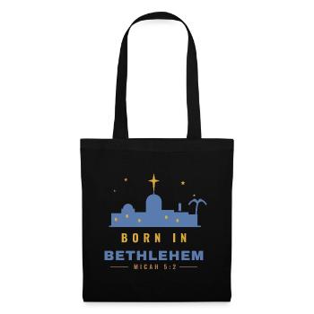 Born in Bethlehem – Micah 5:2 Christmas - Stoffbeutel - Schwarz - Vorne
