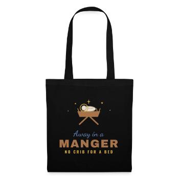 Away in a Manger – Christian Christmas - Stoffbeutel - Schwarz - Vorne