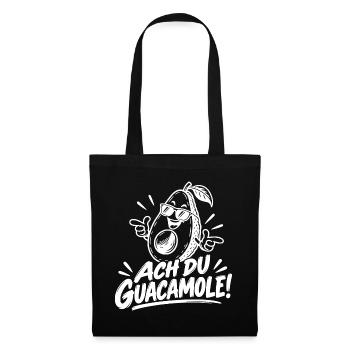 Ach du Guacamole – Lustiger Avocado Spruch - Stoffbeutel - Schwarz - Vorne