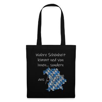 Wahre Schönheit aus Bayern - Stoffbeutel - Schwarz - Vorne