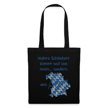 Wahre Schönheit aus Bayern - Stoffbeutel - Schwarz - Vorne