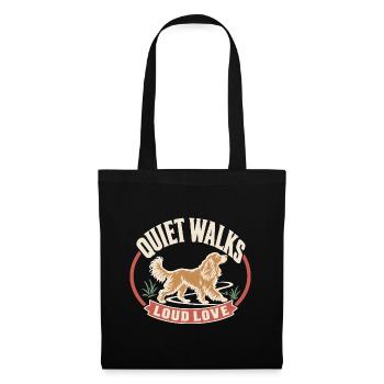 Quiet Walks Loud Love Retro Hundeliebhaber - Stoffbeutel - Schwarz - Vorne