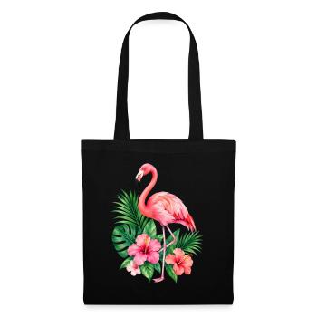 Niedlicher Flamingo Süße Flamingos - Stoffbeutel - Schwarz - Vorne