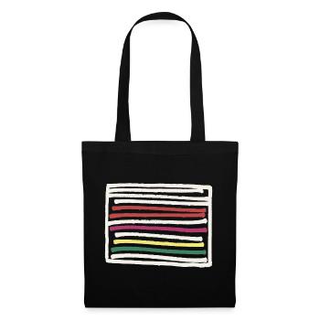 Abstrakt Minimal - Rechteck Linien / Farben Kunst - Stoffbeutel - Schwarz - Vorne