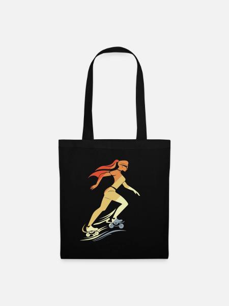 Weiblicher Roller Skater - Stoffbeutel - Schwarz