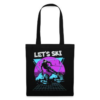 Lass uns Ski Neon Retro - Stoffbeutel - Schwarz - Vorne