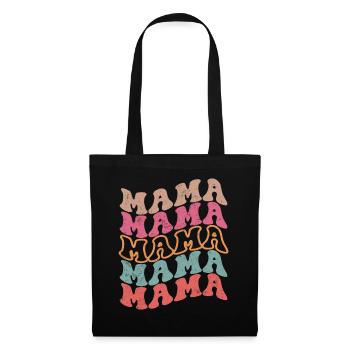 Retro Mama Farbexplosion - Stoffbeutel - Schwarz - Vorne