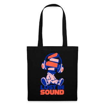 Lost in Sound Bücherkopf - Stoffbeutel - Schwarz - Vorne