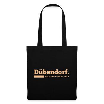 Dübendorf Zürich Koordinaten - Stoffbeutel - Schwarz - Vorne