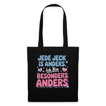 Jede Jeck is anders Ich bin besonders anders Köln - Stoffbeutel - Schwarz - Vorne
