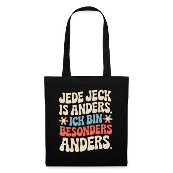Jede Jeck is anders Ich bin besonders anders Köln - Stoffbeutel - Schwarz - Vorne