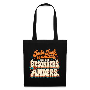 Jede Jeck is anders Ich bin besonders anders Köln - Stoffbeutel - Schwarz - Vorne