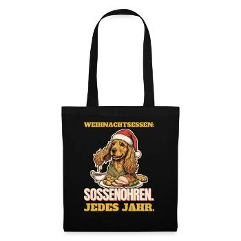Soßenohren beim Weihnachtsessen - Stoffbeutel - Schwarz - Vorne