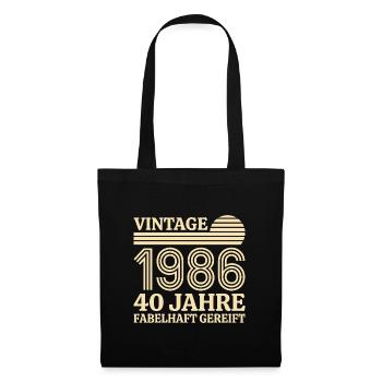 Vintage 1986 40. Geburtstag fabelhaft gereift - Stoffbeutel - Schwarz - Vorne