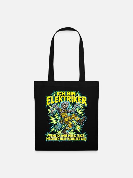 Elektriker-Zombie tanzt ohne Musik - Stoffbeutel - Schwarz