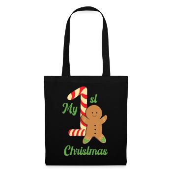 Mein erster Weihnachts-Lebkuchen - Stoffbeutel - Schwarz - Vorne