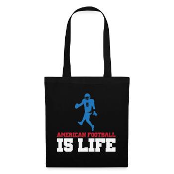 American Football ist Life Silhouette - Stoffbeutel - Schwarz - Vorne