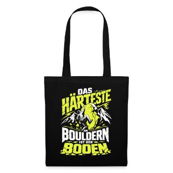 Härteste am Bouldern ist der Boden - Stoffbeutel - Schwarz - Vorne