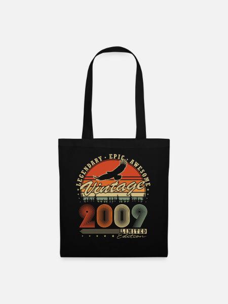 Vintage 2009 Limited Edition Geburtstag Retro - Stoffbeutel - Schwarz