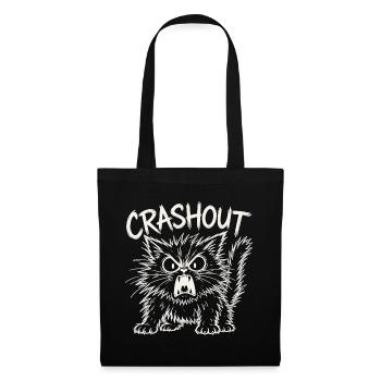 Crashout CartoonWut Katze - Stoffbeutel - Schwarz - Vorne